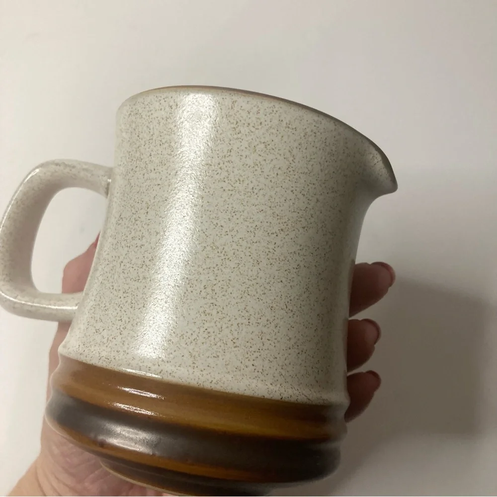 Rare Vintage 70s Denby Langley Creamer Potter’s Wheel Rust Red Oatmeal Interior